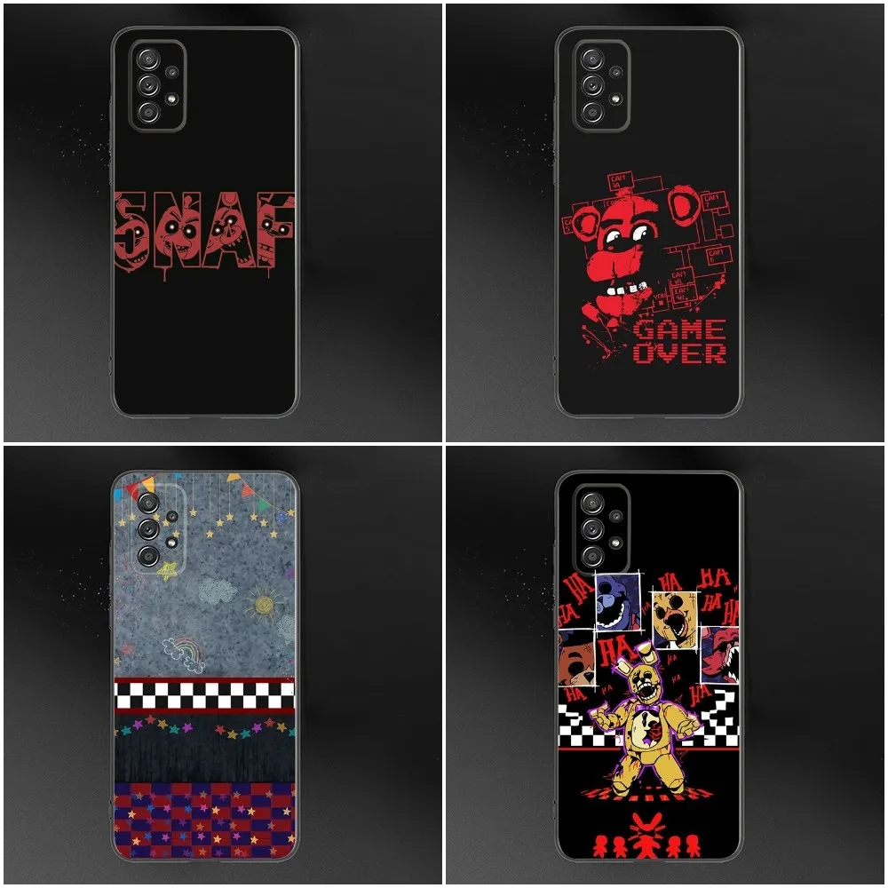 Fnaf F-Five-n-nights-At-F-Freddys Phone Case For Samsung S24,S23,S22,S21,S20,S10,S10E,S9 Plus FE Note 20 Ultra 10,9 Plus Black