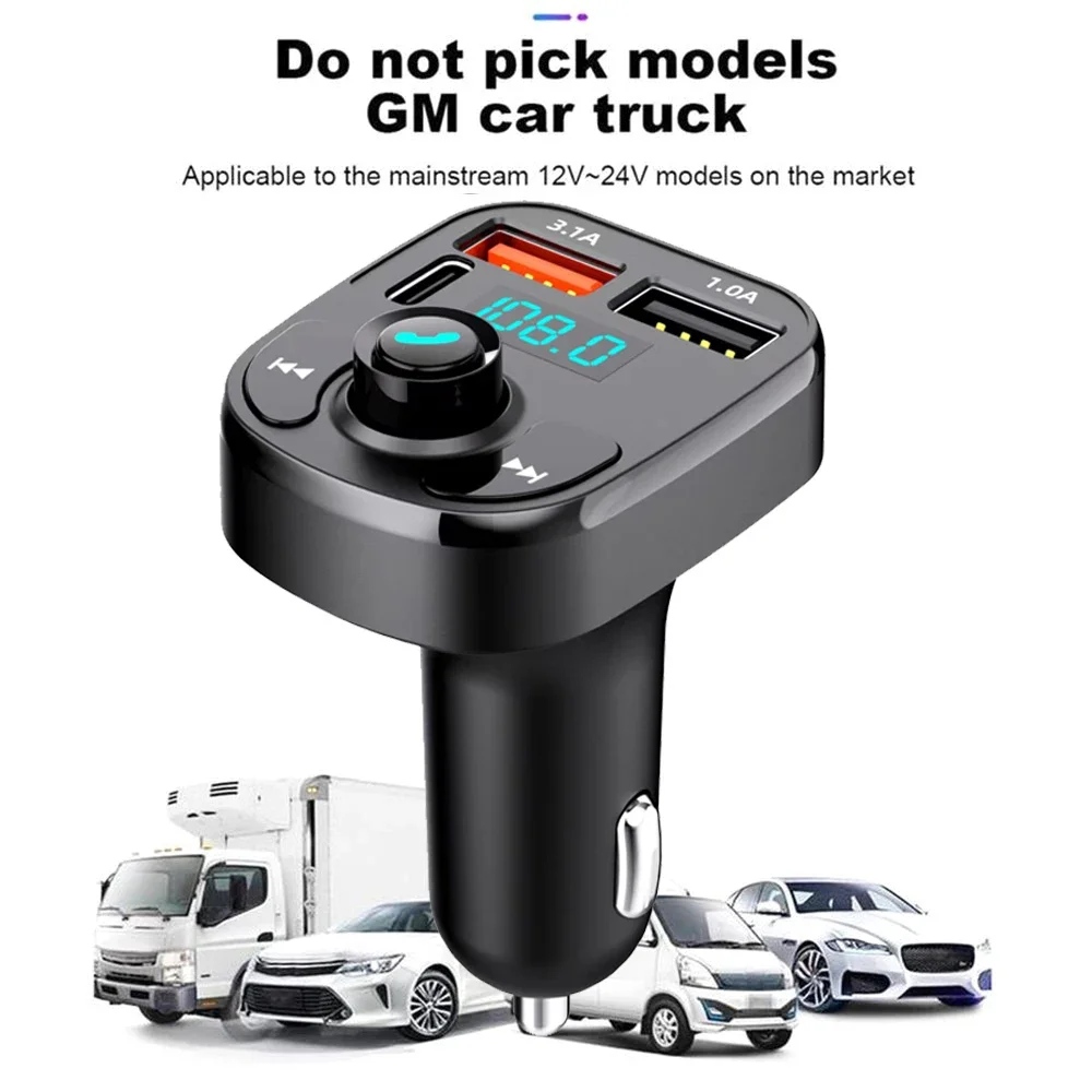 Bluetooth 5.0 Car Charger FM Transmitter Audio Dual USB Car MP3 Player Autoradio Handsfree Charger Fast Charger Car Accessories gallery 1