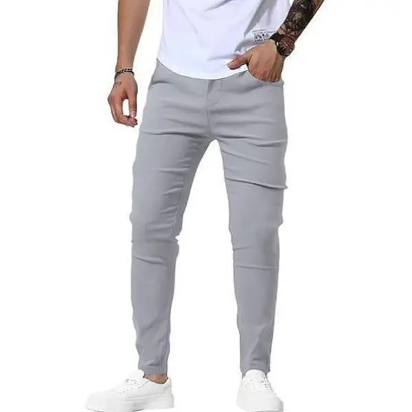 

Slim Fit Summer Pants European Sle Casual Trousers Straight Leg PVC Material ex CleanFit Sle Summer Long Pants
