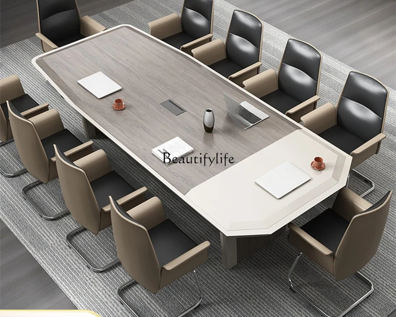 

Light luxury large paint conference long table simple modern conference room desk