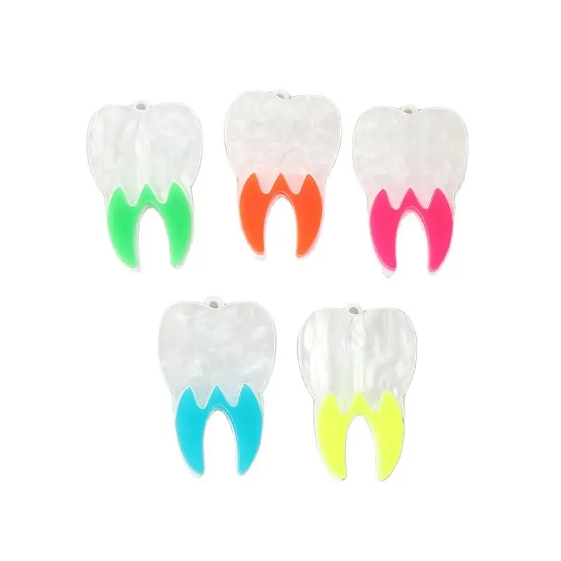 10 Pcs 39*26mm Halloween Teeth Charms Creepy Multicolor Flatback Acrylic Jewlery Findings For Jewelry DIY