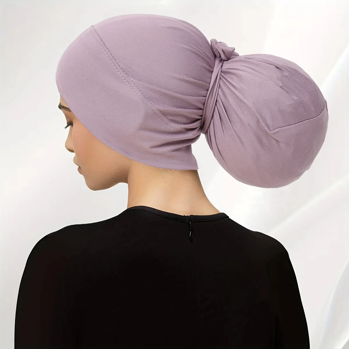 2024 New Solid Color Elastic Hijab Undercap Turban Hats Lace-up Adjustable Head Wraps Head Scarf Chemo Cap For Women Hair Loss