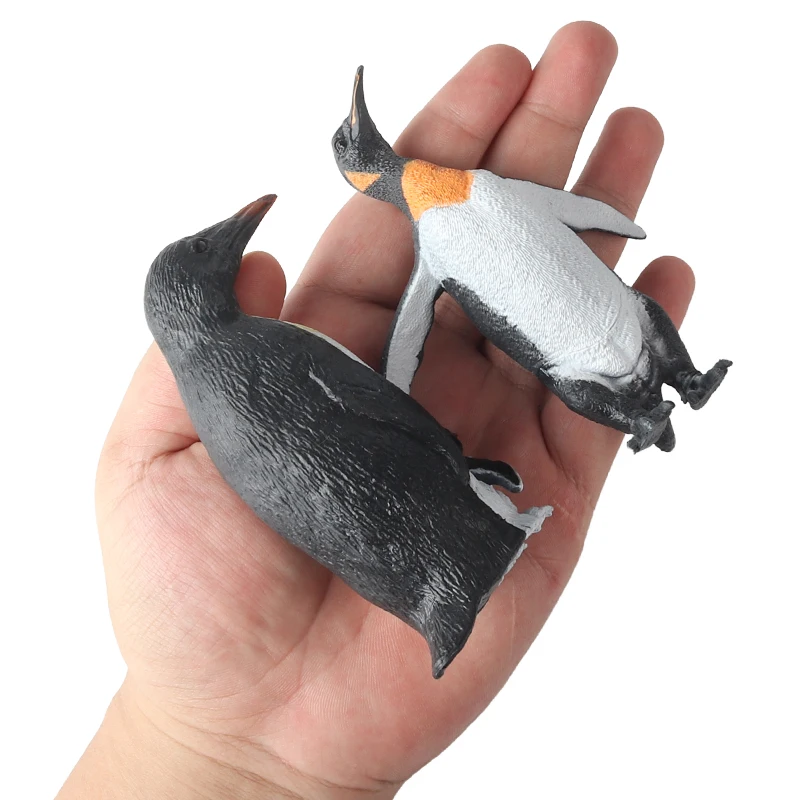Oenux 6 قطعة حيوانات القطب الجنوبي البطريق القطب الشمالي الدب القطبي الأيائل ختم الذئب عمل أرقام البلاستيكية لعبة تعليمية لطيفة للأطفال هدية #4