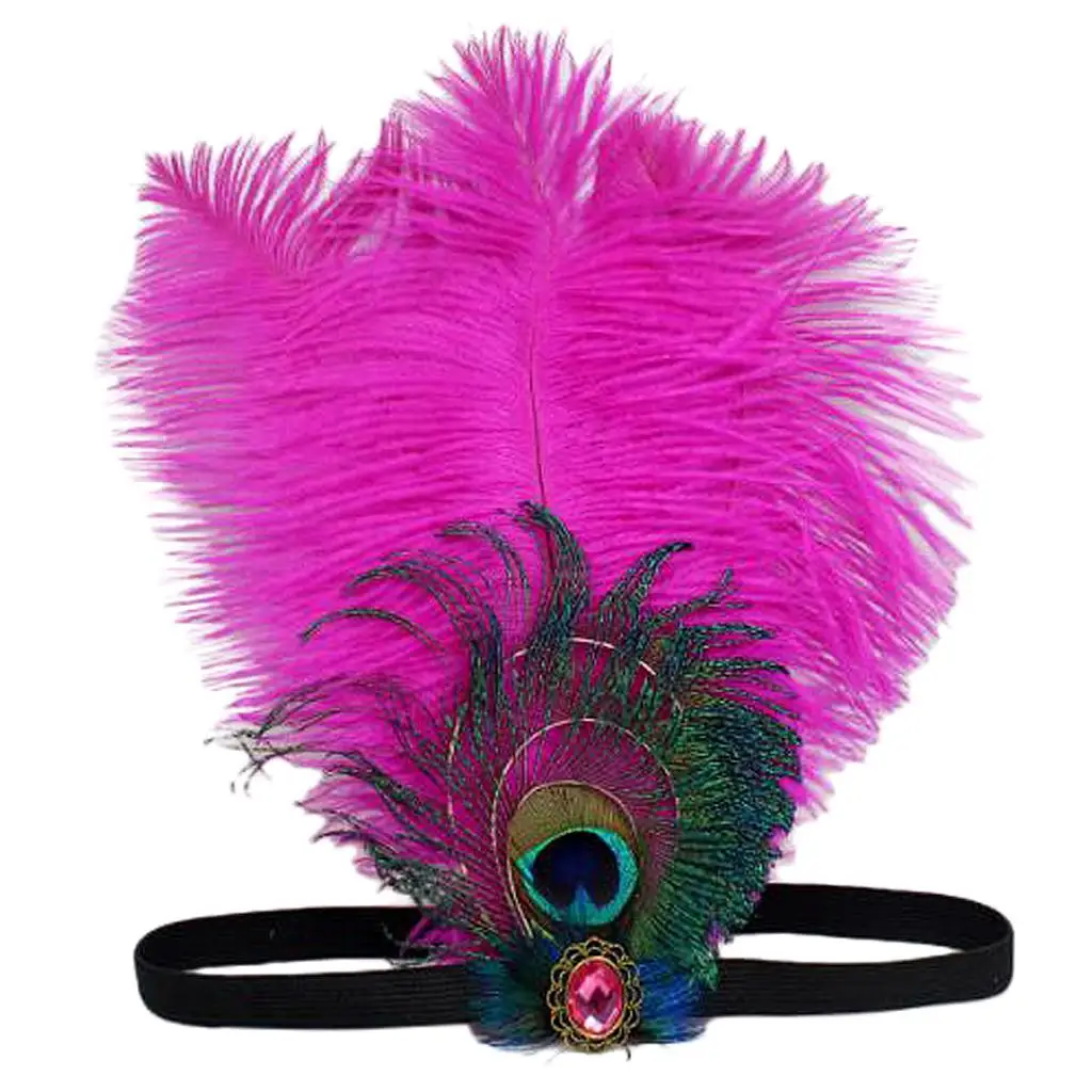 

Women's Peacock Feather Headband Elastic Hair Band Fashion Hair Accessory for Evening Dresses
