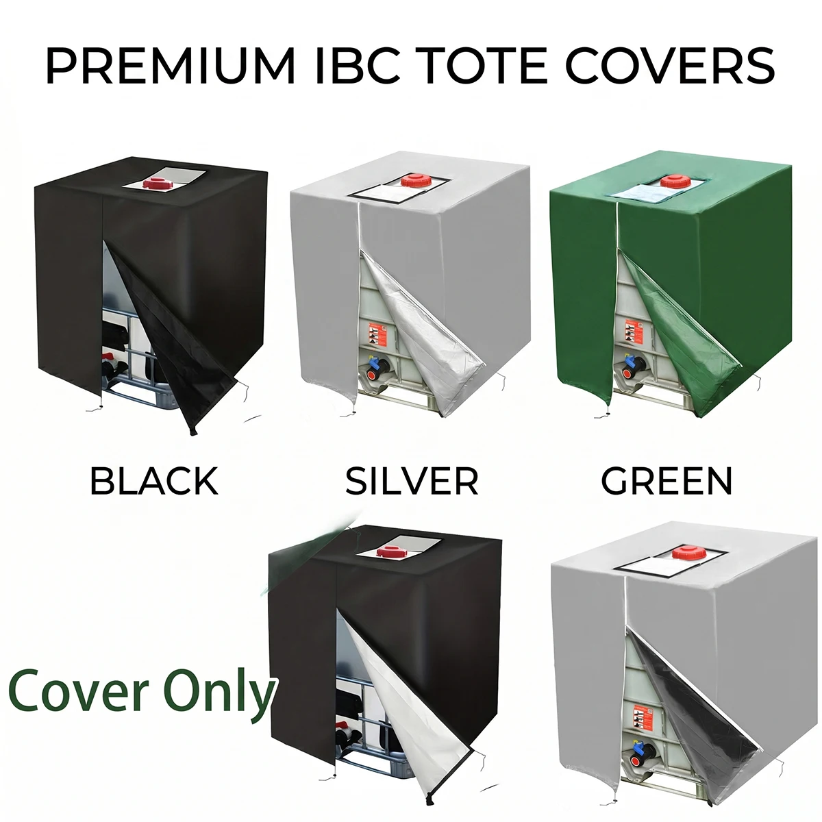 275 Gallon Heavy Duty IBC Tote Cover Waterproof Anti-Oxidation IBC Water Tank Cover Durable Water Tank Cover