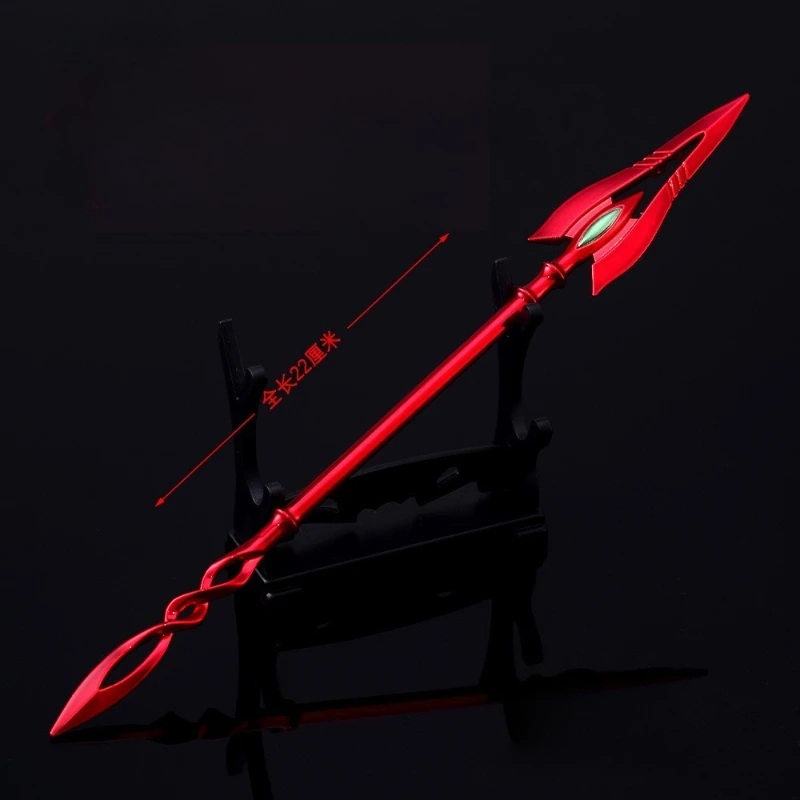 Unidad de 22cm/8,66 pulgadas, 6 artefactos de Metal, adorno del guerrero del nuevo siglo, lanza de Cassius, rey, lanza asesina, colección de adornos para niño