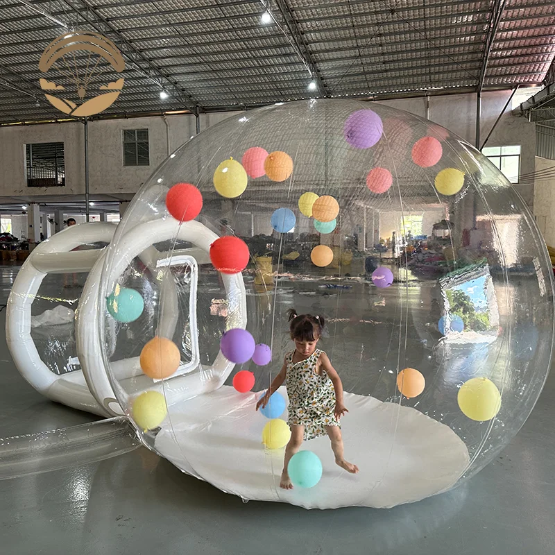 3M บอลลูนโปร่งใส Bubble House พร้อมแทรมโพลีนคุณภาพสูง Bubble House พร้อม Blower เต็นท์เชิงพาณิชย์สําหรับงานปาร์ตี้วันเกิด