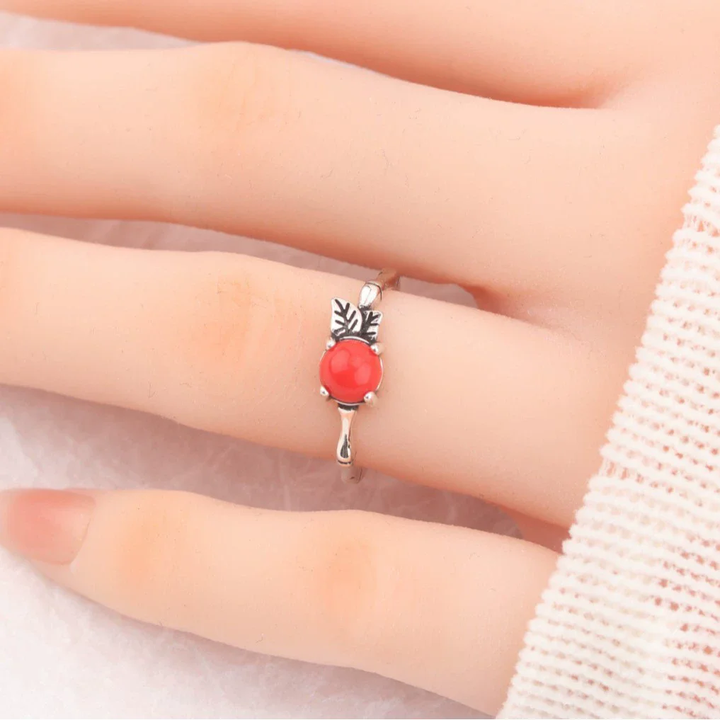 XIYANIKE خمر التايلاندية الفضة الحجر الأحمر قابل للتعديل خواتم الاصبع للنساء موضة جديدة مجوهرات نسائية هدية حفلة camiца #3