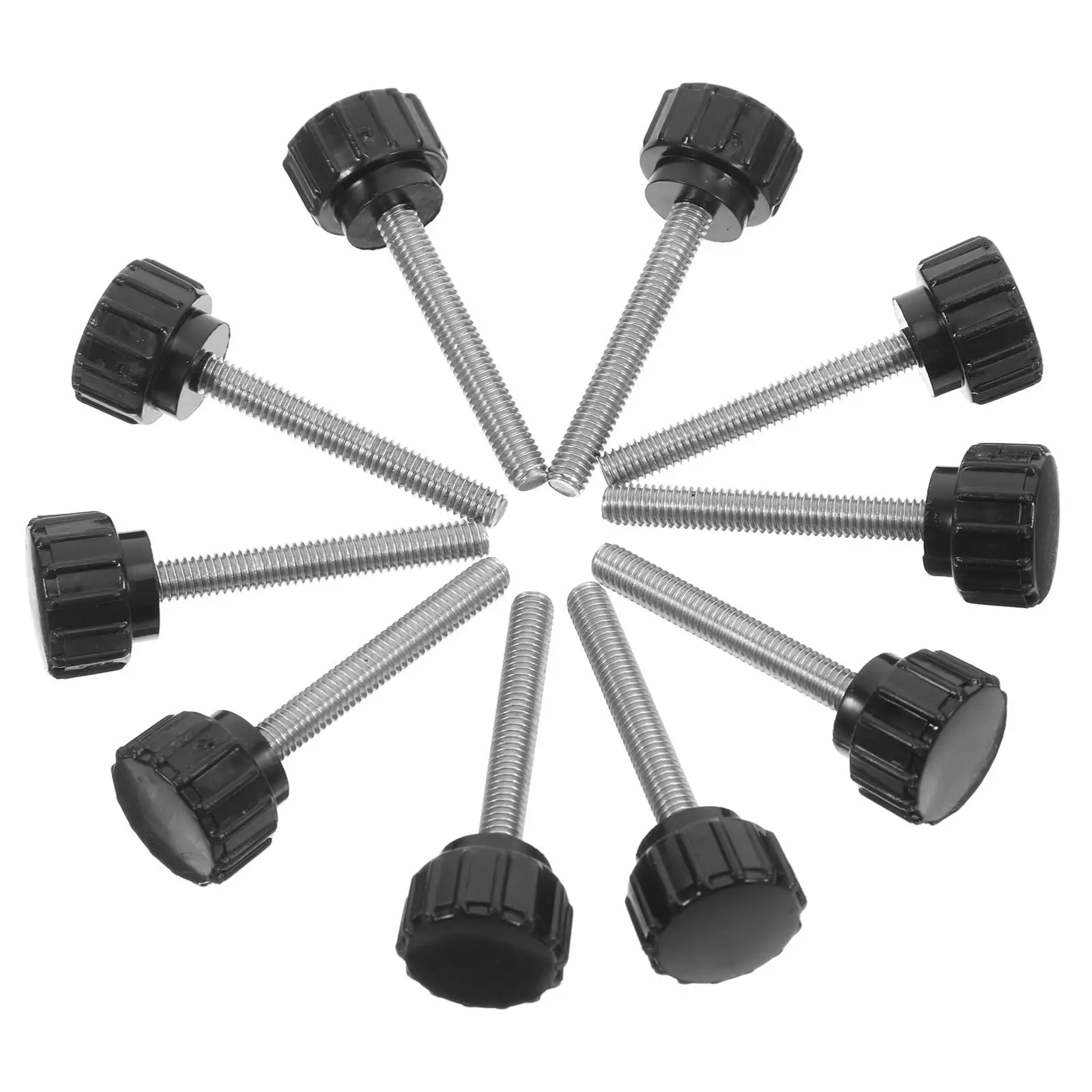 10Pcs Stainless Steel Knurled Round Head Thumb Screws M4x10mm for Machinery Furniture Monitor Mounting Hardware Clamping Screw