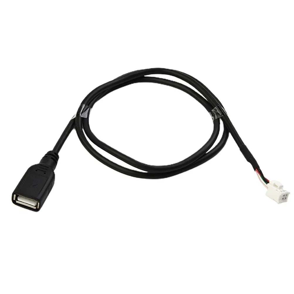 2 Pcs Car USB Extension Cable Adapter（4Pin+6Pin ) Car Radio Stereo Black 75CM Interior Connector Accessories