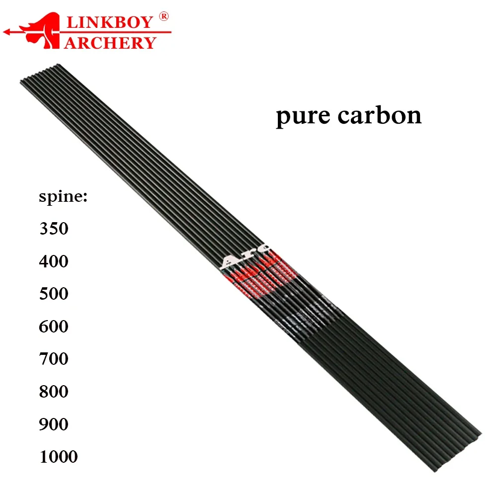 

12pcs Linkboy Archery Pure Carbon Arrows Shaft Sp350-1200 ID4.2mm for Recurve Bow Shooting Accessories +/-0.003