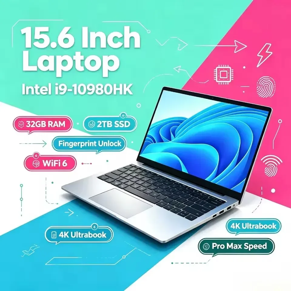 Intel Intel Core i9 10980HK 15.6 Inch Gaming Laptop 32GB RAM 2TB SSD Fingerprint Unlock WiFi 6 4K Ultrabook Pro Max Speed - Aliexpress Deal