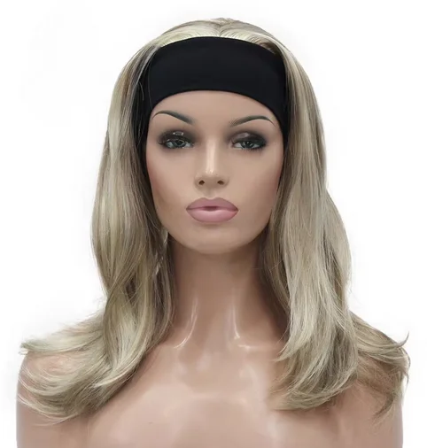 Medium Blonde Highlights Natural Slight Waves Heat Ok Synthetic Wig