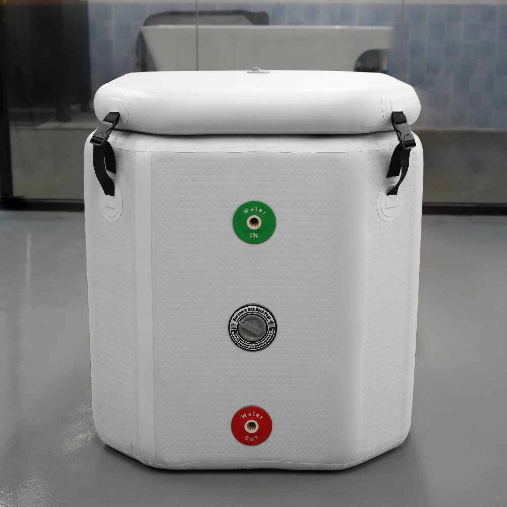 2026 syochi banheira de gelo portátil banheira de mergulho frio com refrigerador de água 0.3hp/0.6hp banheira de gelo inflável para terapia de banho de gelo