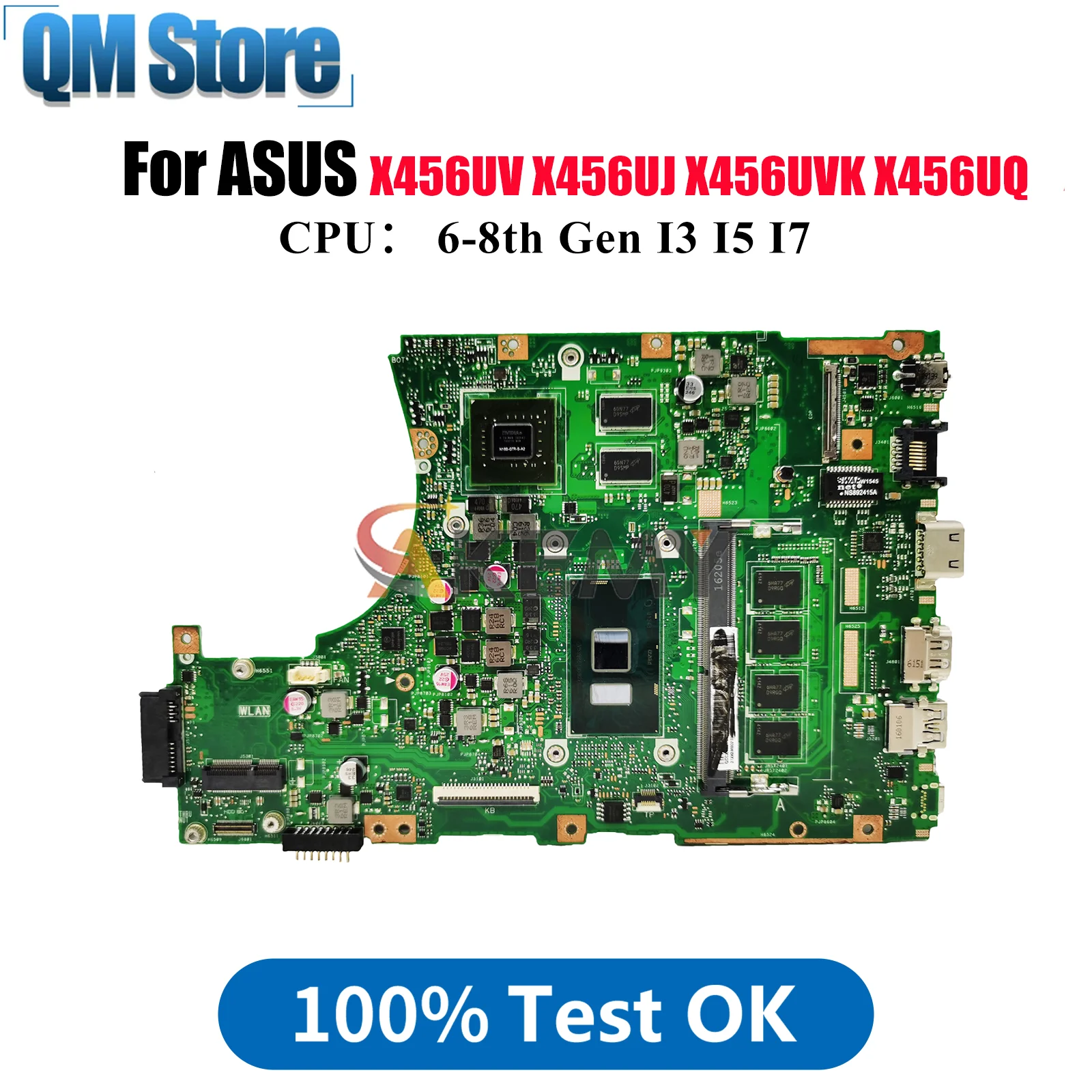 

X456UV Laptop Motherboard For ASUS X456UQ X456UQK X456UVK R457U X456UF F456U X456U X456UAK X456UB X456UJ Mainboard I3 I5 I7 CPU