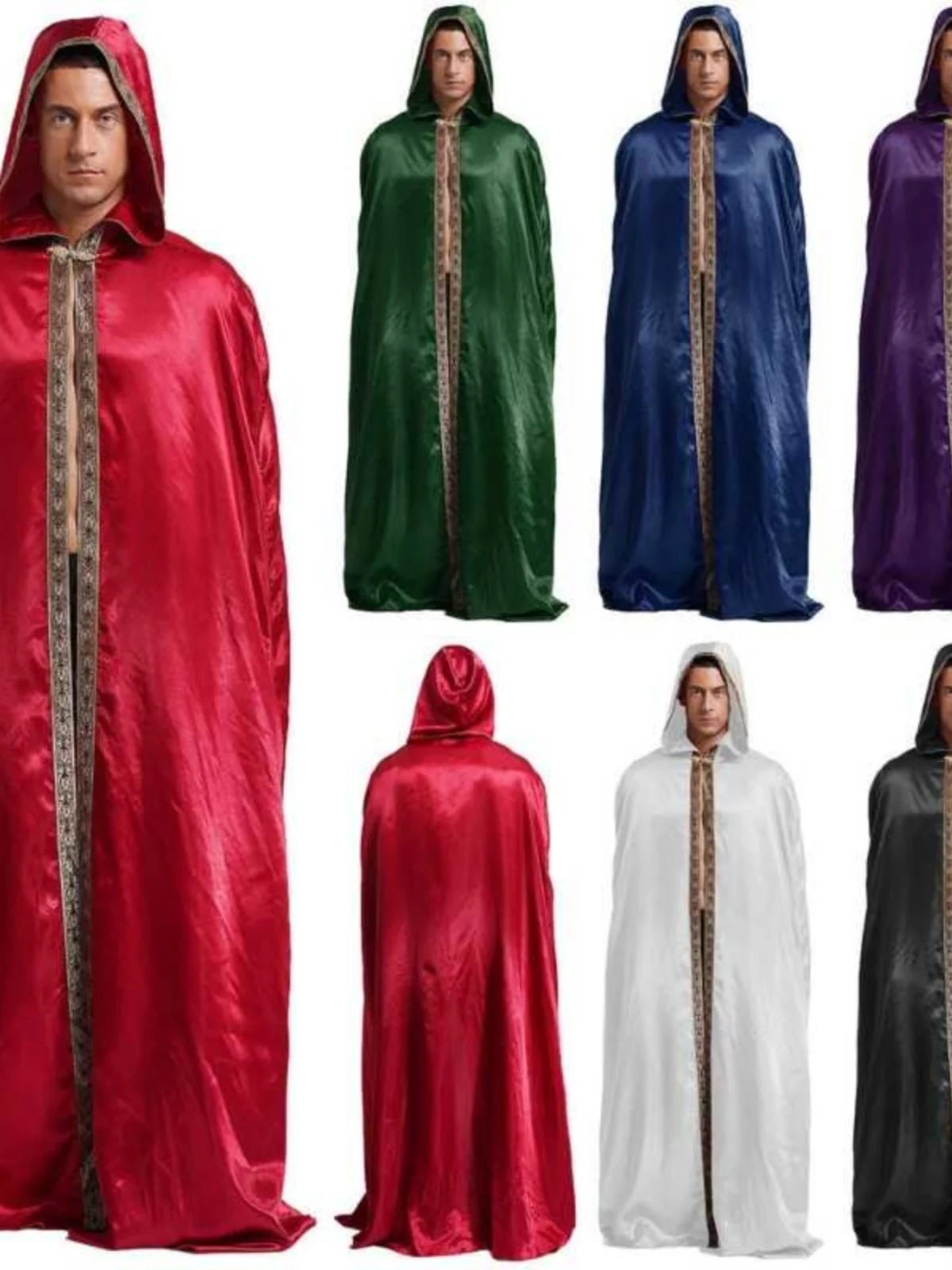 Kostium na Halloween, przebranie czarodzieja, szata do odgrywania ról, występ sceniczny, płaszcz dla dorosłych, materiał poliestrowy, tradycyjny chiński...