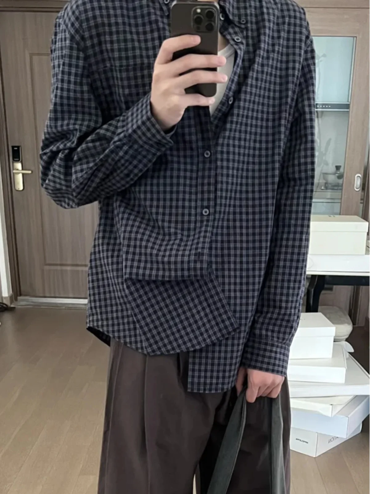 

Spring New Basic Loose Plaid Long Sve irt Men Women Sle Retro Japanese Sle Trendy Outerwear Casual Travel irt