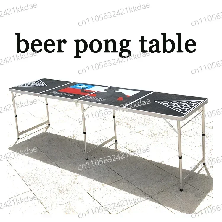Outdoor Folding Ping Pong Table Custom Design for PartyBeer Pong Table LED Extended Game Table Light Weight Easy Carry Aluminum