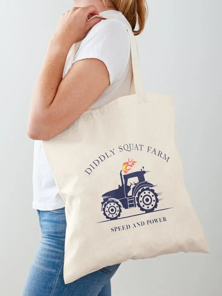 Perfect Tractor Design Diddly Squat Farm Speed And Power Tote Bag Women's beach bags Fabric bag hand bags Canvas Tote Bag