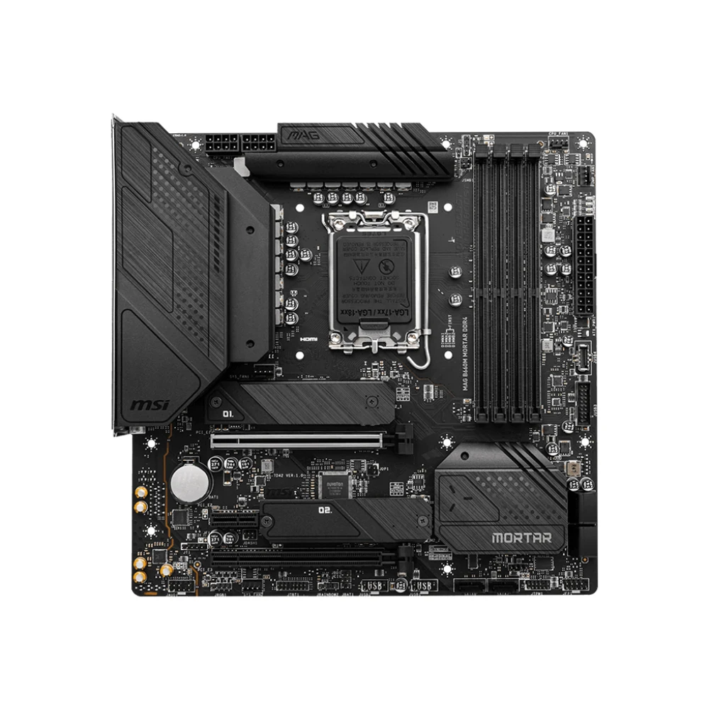 MSI B660M Motherboard MAG B660M MORTAR DDR4 Motherboard Socket 1700 Support  i5 12400f CPU，Intel B660  4xDDR4， Micro-ATX.