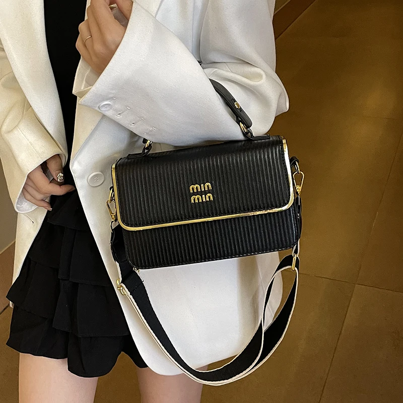 

Trendy Retro Minimalist Tote Bag For Women Elegant Crossbody Purse Solid Color Commuter Large Capacity