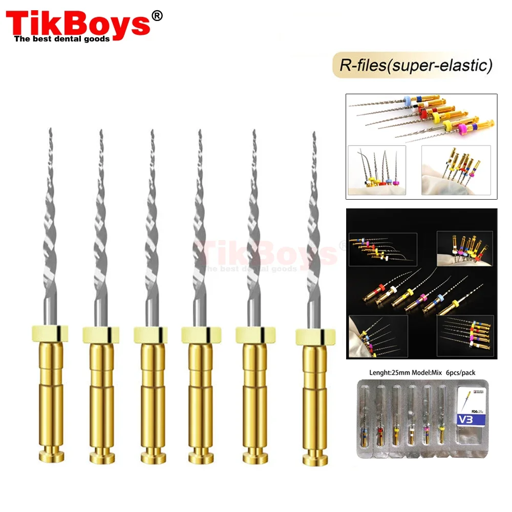 6Pcs/Box Activated Root Canal File Dentist 25mm TC-Plus Tools Root Canal File Endodontic Dental Rotary File Materials Dentista