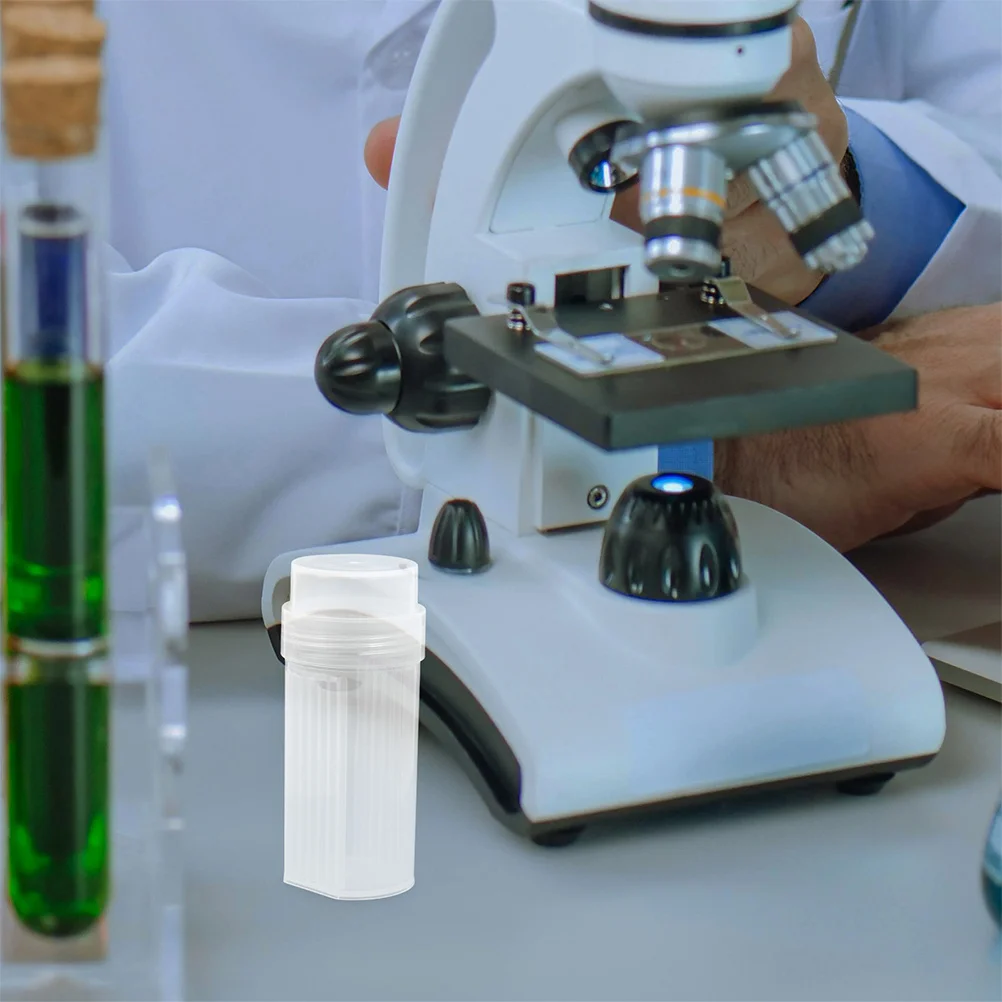 

2Pcs High Clarity Lab Staining Jar Plastic with 5 Slide Staining Rack Microscope Slide Holder for Laboratory Use