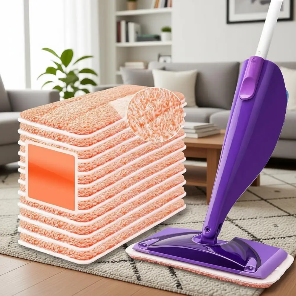 

Многоразовые моющиеся насадки для влажной уборки и сменные подушечки из микрофибры для чистки пола (12 штук)