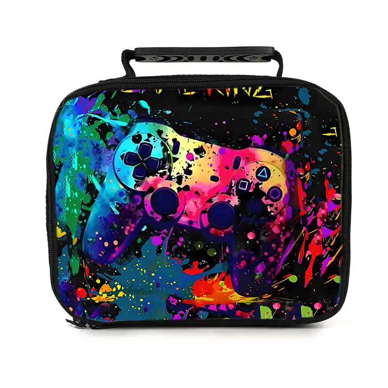 حار أذرع التحكم في ألعاب الفيديو الكتابة على الجدران يده حقيبة التبريد حقيبة الغداء لصبي والفتيات أفضل الهدايا ثلاثية الأبعاد الكرتون المدرسة بينتو للأطفال