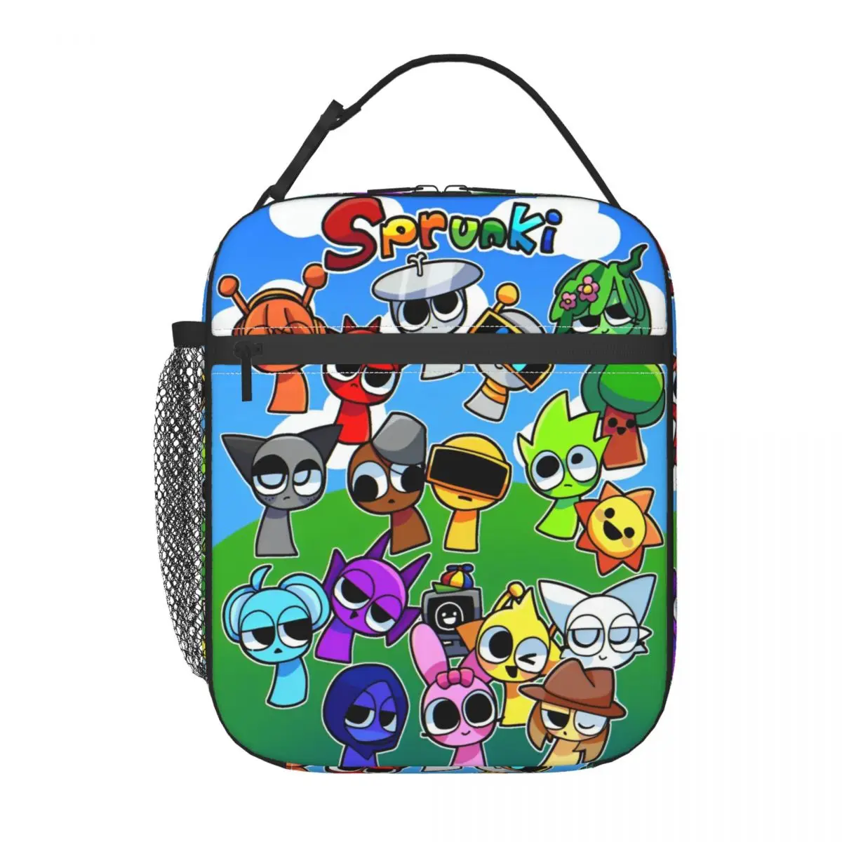 Producto Sprunki Incredibox, bolsa de almuerzo aislada para Picnic, contenedor de comida, refrigerador portátil, caja térmica Bento