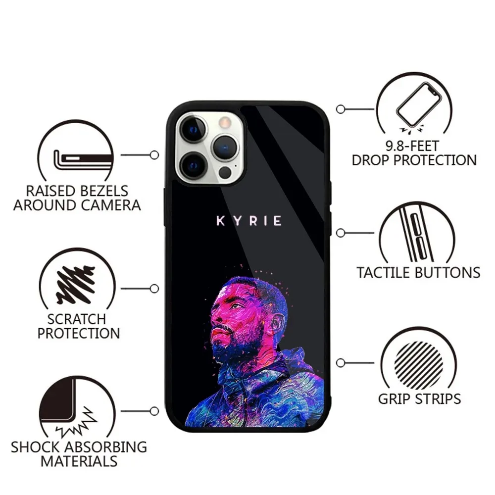 K-Kyrie L-Irving Basketball Phone Case For iPhone 15,14,13,12,11,Plus,Pro,Max Mini Magsafe Magnetic Wireless Charging