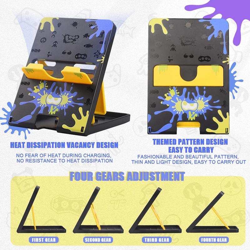 Splatoon3 용 투명 보호 쉘 하드 케이스 가방, NS 게임 호스트 보호 보관 세트, 닌텐도 스위치 OLED 액세서리