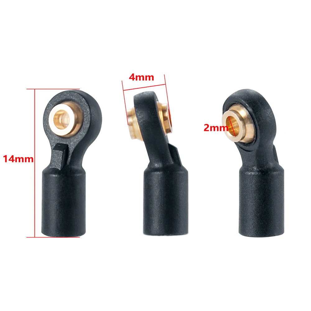 MIBIDAO 10 قطعة/100 قطعة M2 البلاستيك الكرة نهاية 14 مللي متر الربط قضيب نهاية وصلة كروية ل RC سيارة قارب طائرة DIY أجزاء