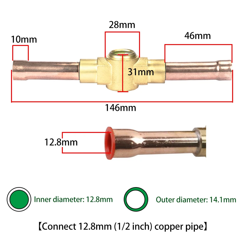 1 pcs Inner diameter 12.8mm Unit Refrigeration Accessories Central Air Conditioning Cold Storage Refrigeration Equipment