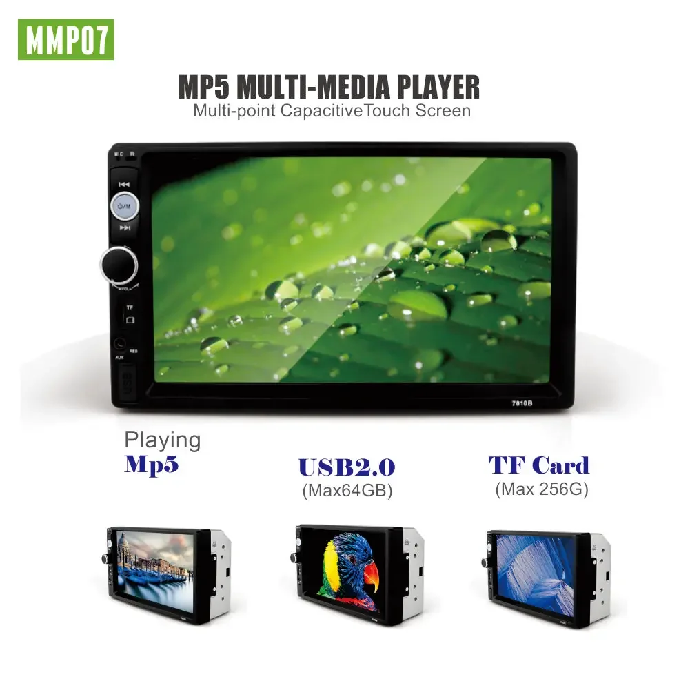 7-inch Car multimedia player touch screen car radio  MP5 SD/FM/MP4/USB/AUX/BT Car Audio