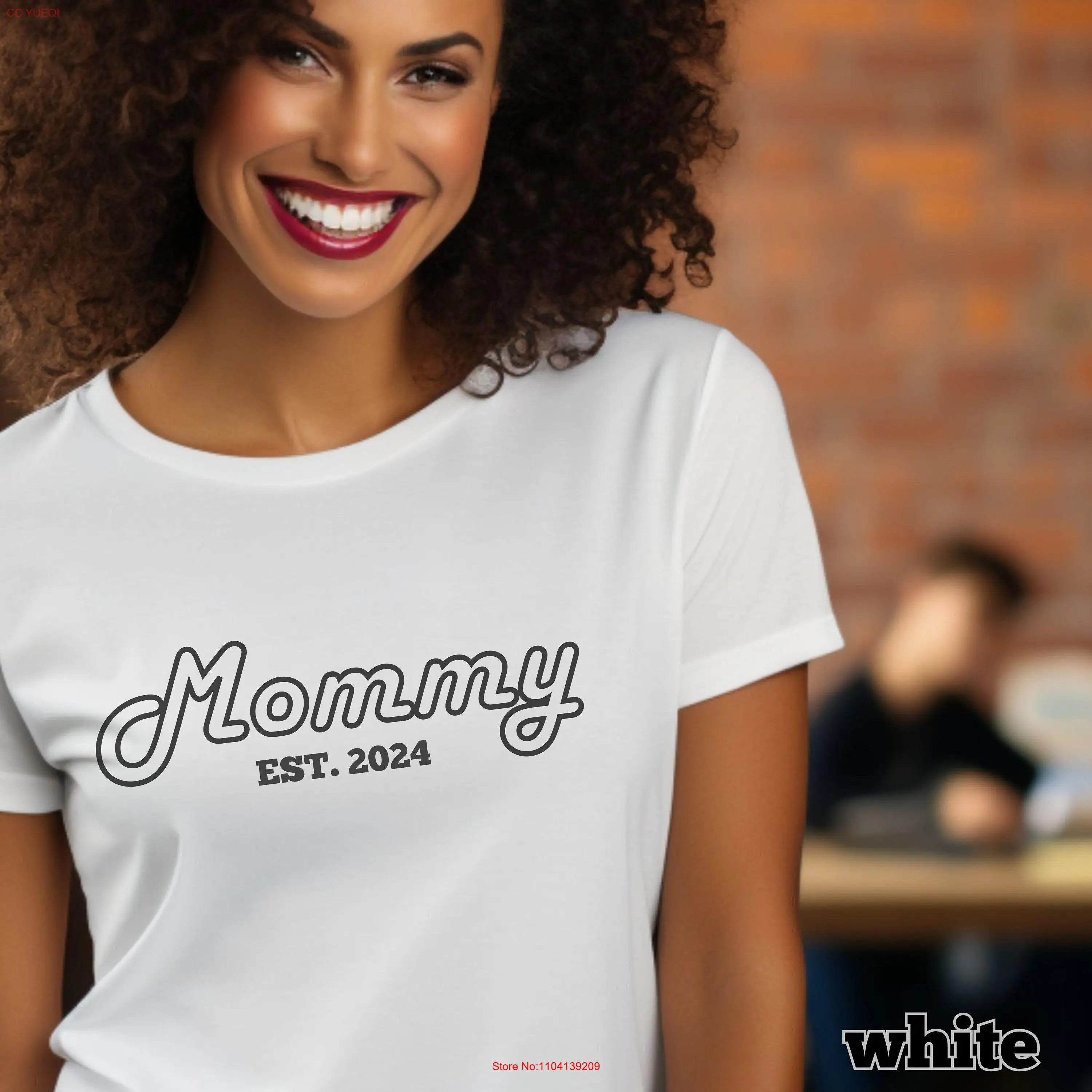 Mommy Est 2024 T shirt for Expecting Mom New Moms Baby Shower Unique 1st Mothers Day Hippie Cute Retro Top