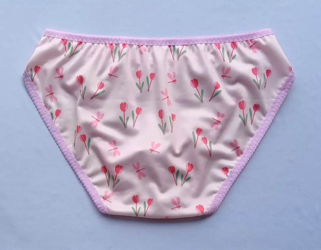 Sissy Cross-dressing Low-waisted BF Panties Man's Sexy Pink Lace Floral Printing Briefs Nightclub Stage Live Show Dance Costume