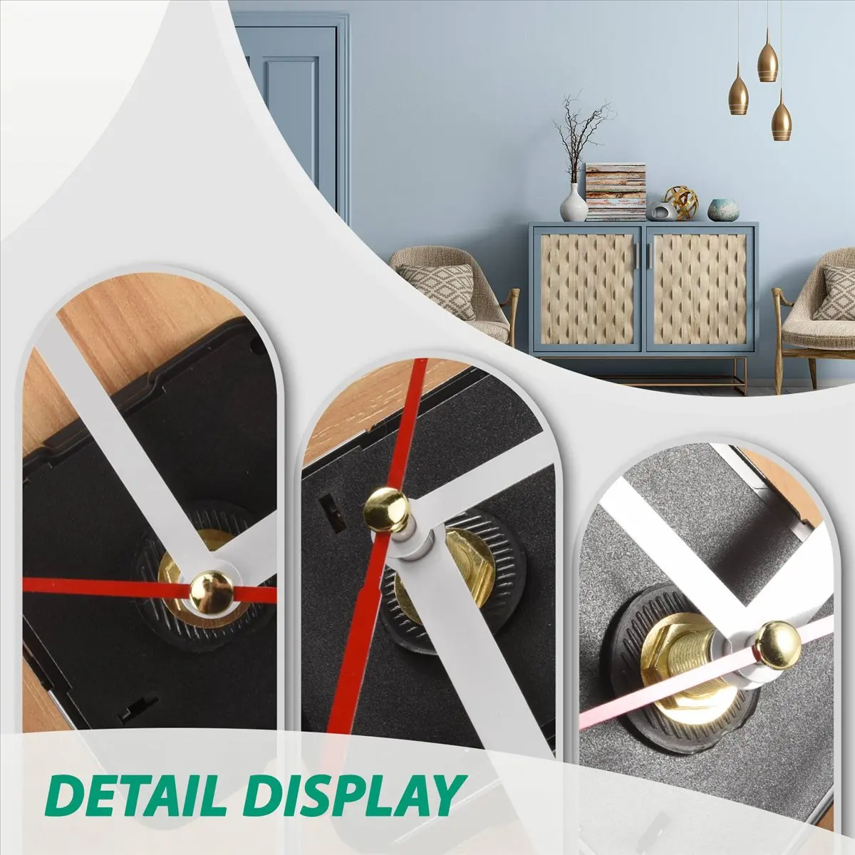 ABQR Clock Movement Mechanism with White Hour Minute Red Second Hand DIY Tools Kit