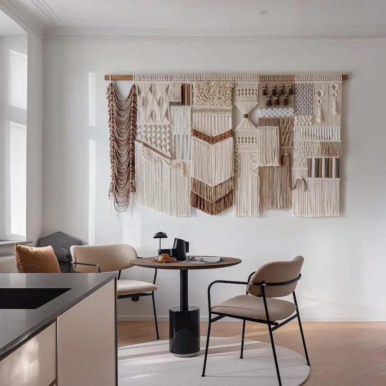 #￥Fringe Trimming Embroidered Cotton Art DecoMinimalistMacrame Home Decor for Bedroom Wedding & Anniversary Sustainable Material