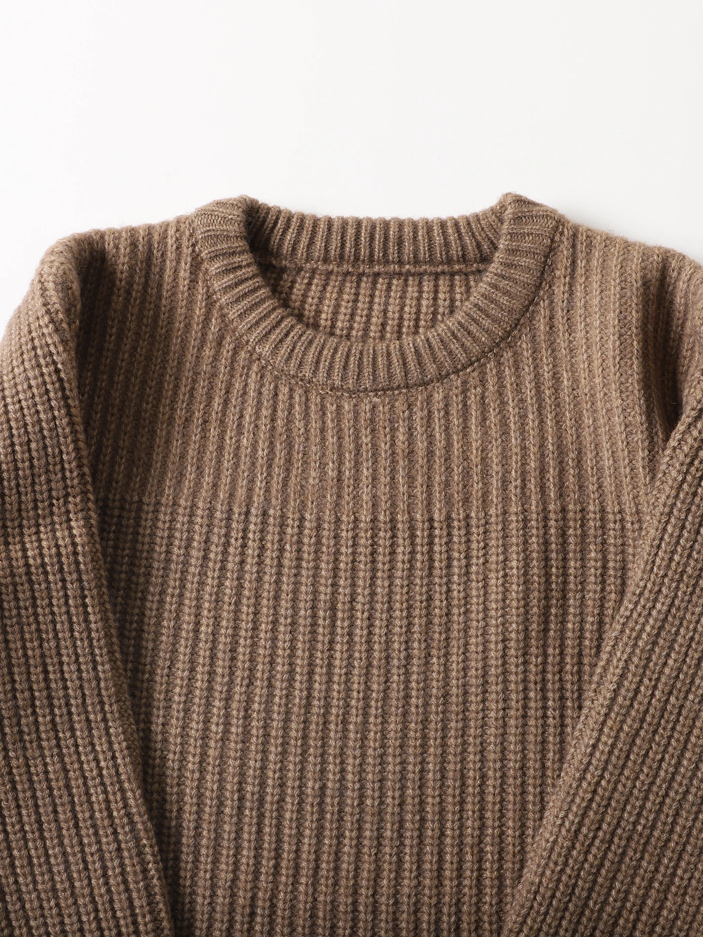 

High Quali Vintage Simple round Ne Knitted Sweater Soft Comfortable Thi Needle Base Warm Trendy Men's Knitted Pullover