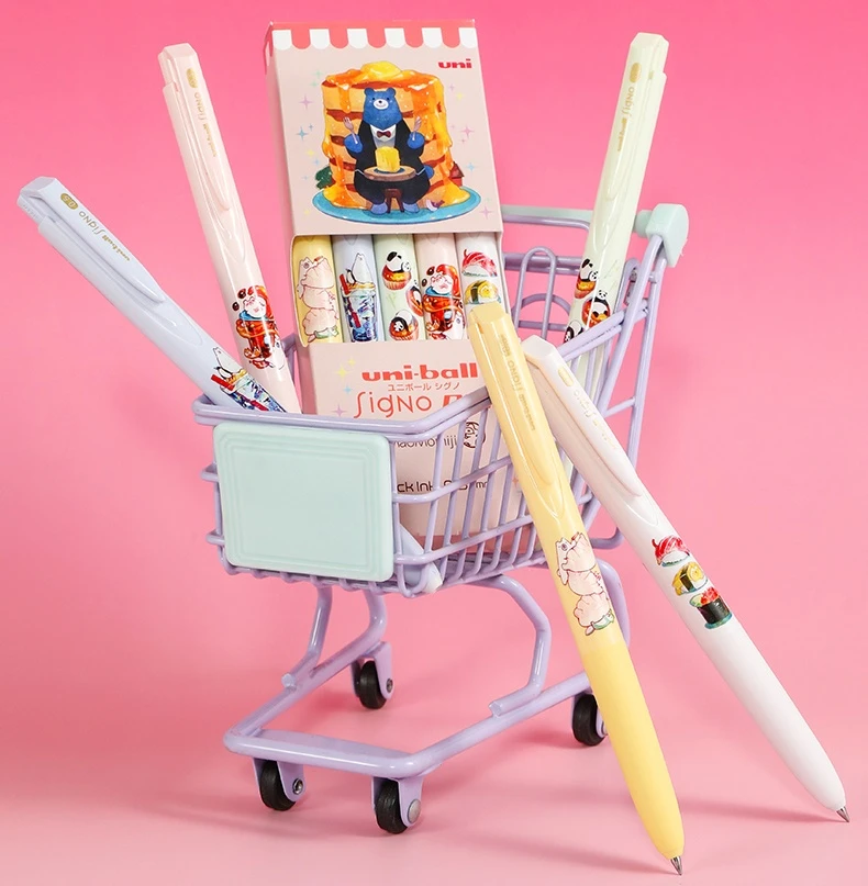 

New Uni Cartoon Animation Pen Holder Gel Pen Gourmet Restaurant Limited Edition UMN-185 Upgraded Rounded Nib Write Stationery