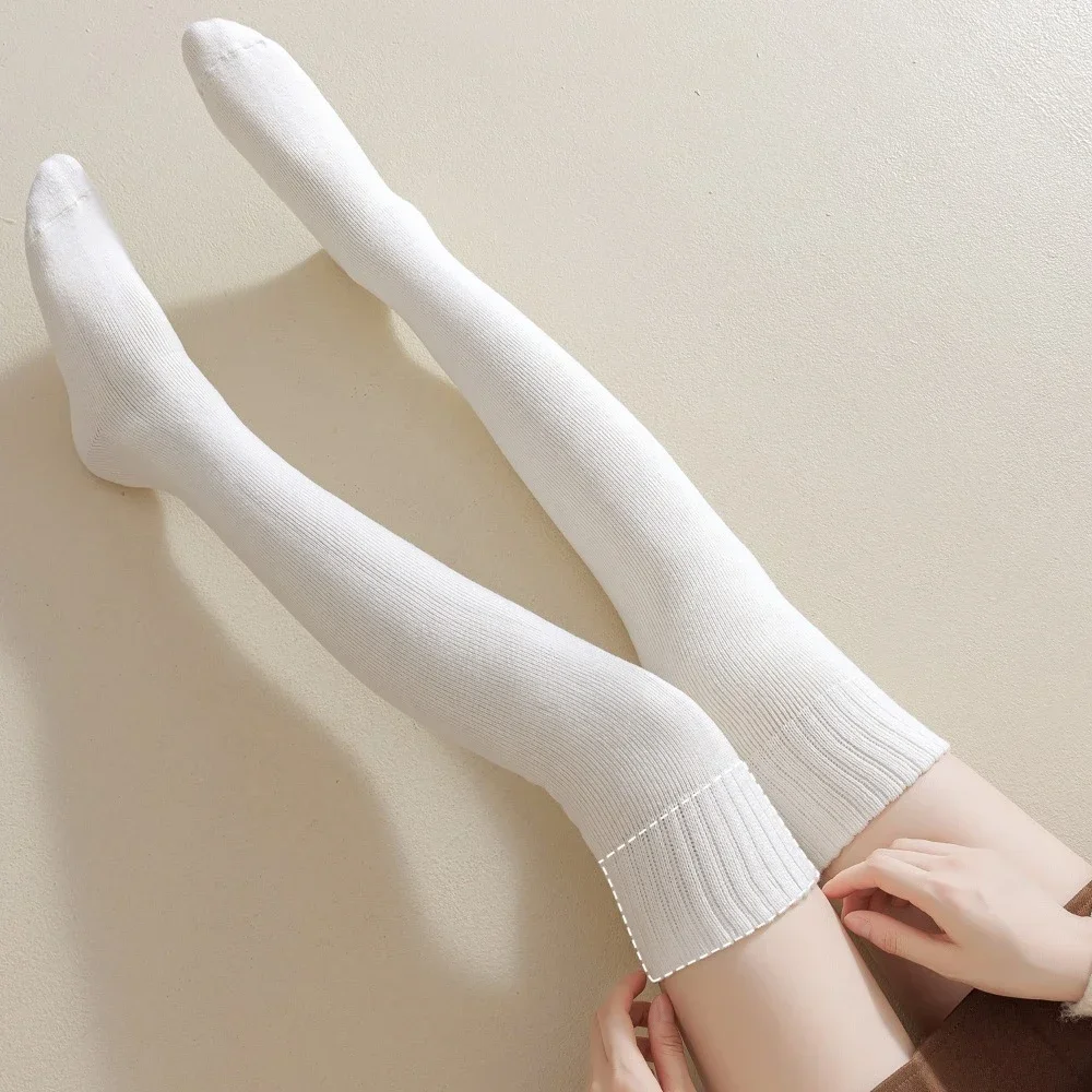3 pairs of winter warm coral fleece knee socks plush home sleeping floor long socks solid soft thigh high