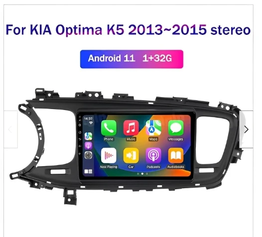 2+64G Android 13 Car Stereo GPS Navigation for Kia Optima K5 2011-2015 with Carplay Android Auto 9in Car Radio with Bluetooth WiFi FM/RDS SWC Split Screen + AHD Backup Cam