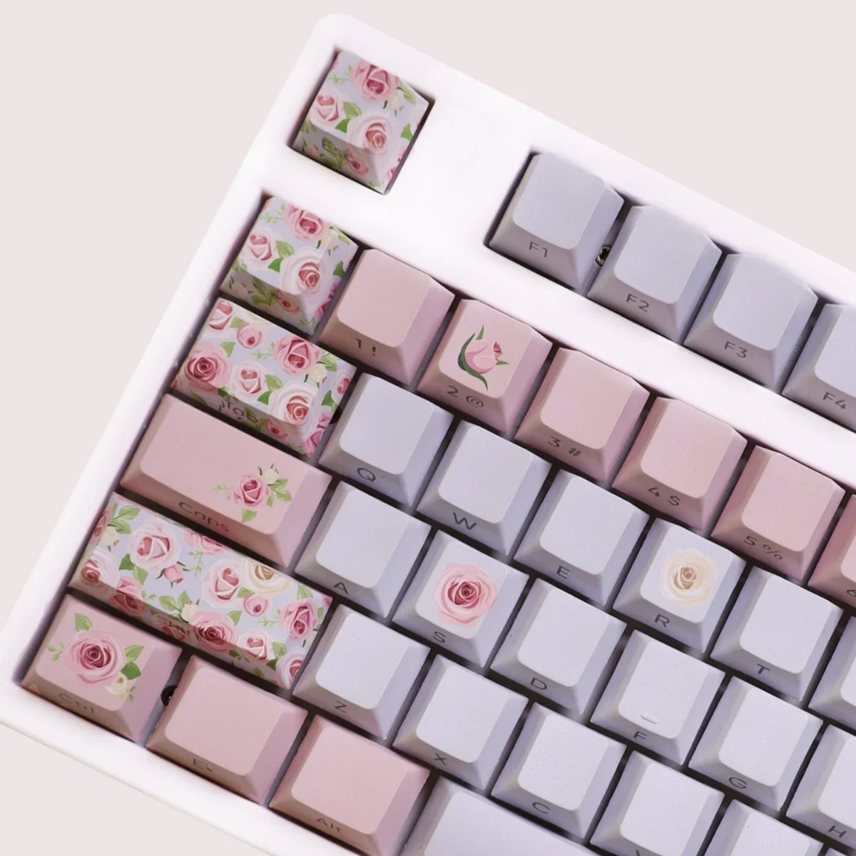 Tema Rosa estilo lindo, altura original PBT keycap 135 teclas para teclado mecánico