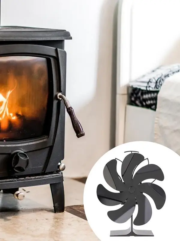 

New Fireplace Fan 6 Propeller Stove Fan Silent Efficient Heat Distribution Fireplace Fan Wood Burner Eco-friendly Fireplace Fan