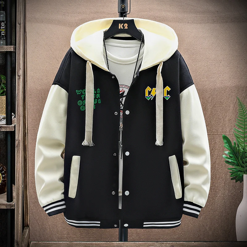 

2025 autumn and winter new men's fashionable casual loose jacket hooded jacket