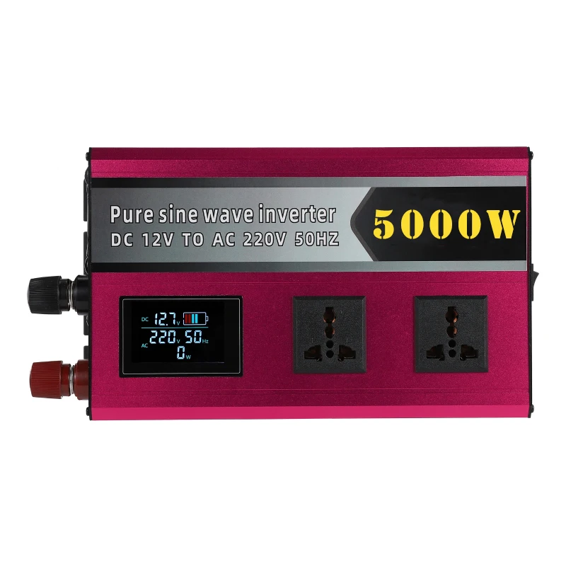 5000W Pure Sine Wave Inverter DC 12V To AC 110V Converter Car Solar Energy LED Display High Power Inverters Voltage Converters