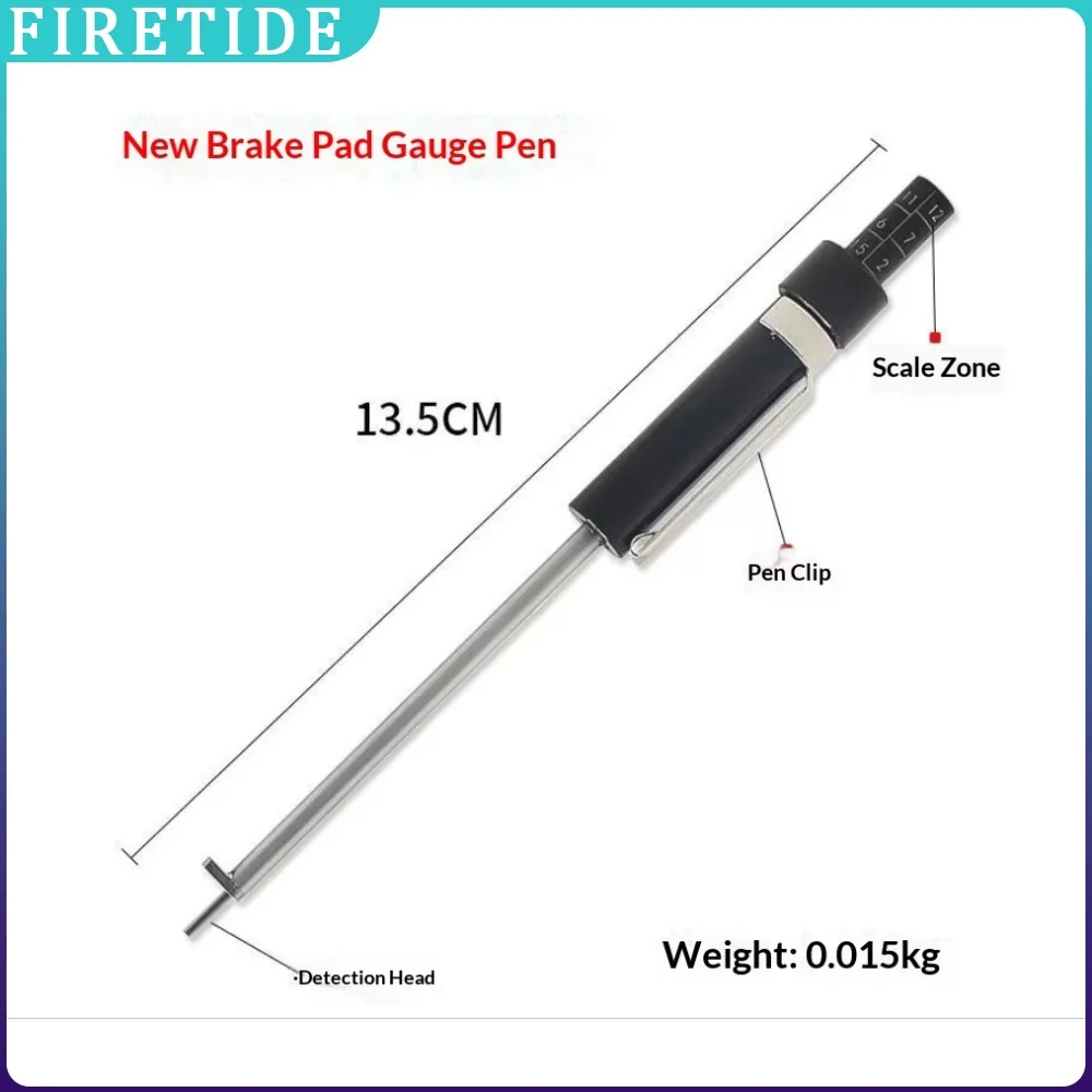 High-Accuracy Brake Pad Wear Detection Pen Portable Mechanical Brake Disc Thickness Measuring Ruler for Auto Car Brake Maintenan