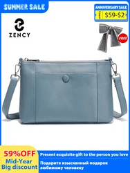 Zency Minimalist Women Purse Spring Shoulder Square Cross Over Bag 100% Genuine Leather Small Phone Bag For Commuters Hot