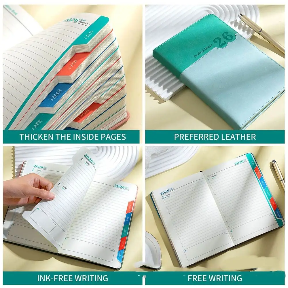 365 Days 2026 Schedule Planner Notepad Efficiency Thick Paper To-do List Notebook Self-discipline English Office Work Planner